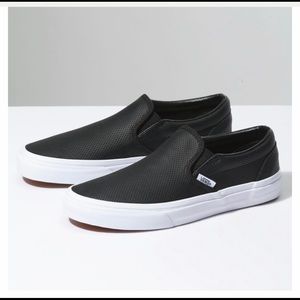 Vans Black “Perf Leather Slip-on” sz 7.5
